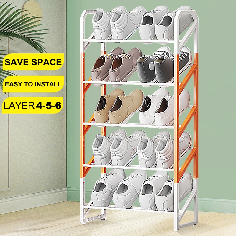 Stainless steel simple shoe rack 4/5/6-layer shoe rack storage cabinet ...