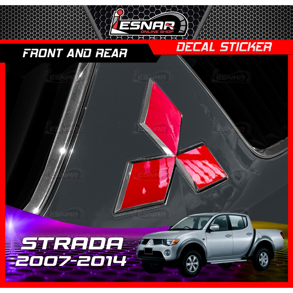 Mitsubishi Strada 2007-2014 Front and Rear Logo Sticker | Shopee ...