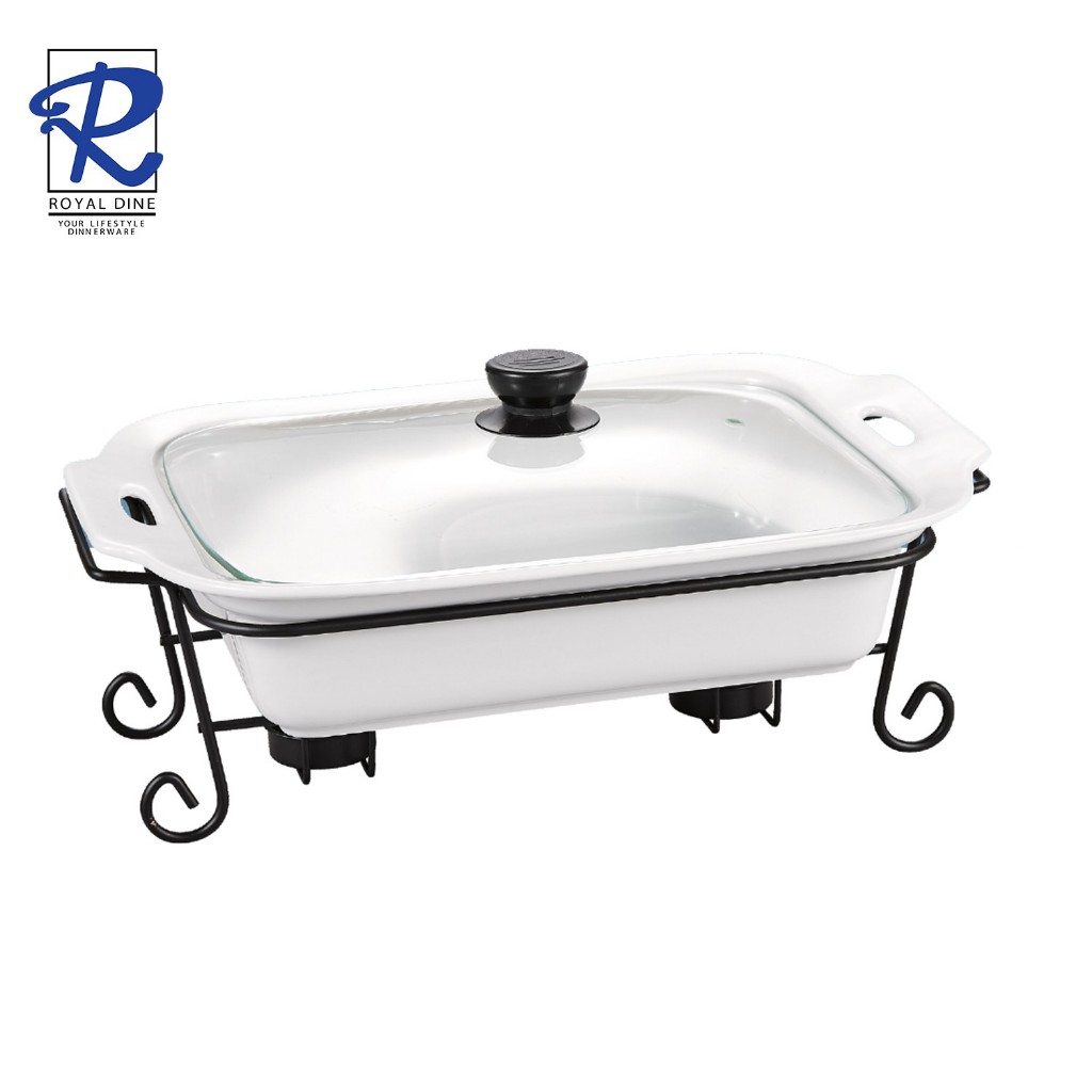 Royal Dine 12005-R2 Rectangular Casserole 1.7L Black Rack CROY454 ...