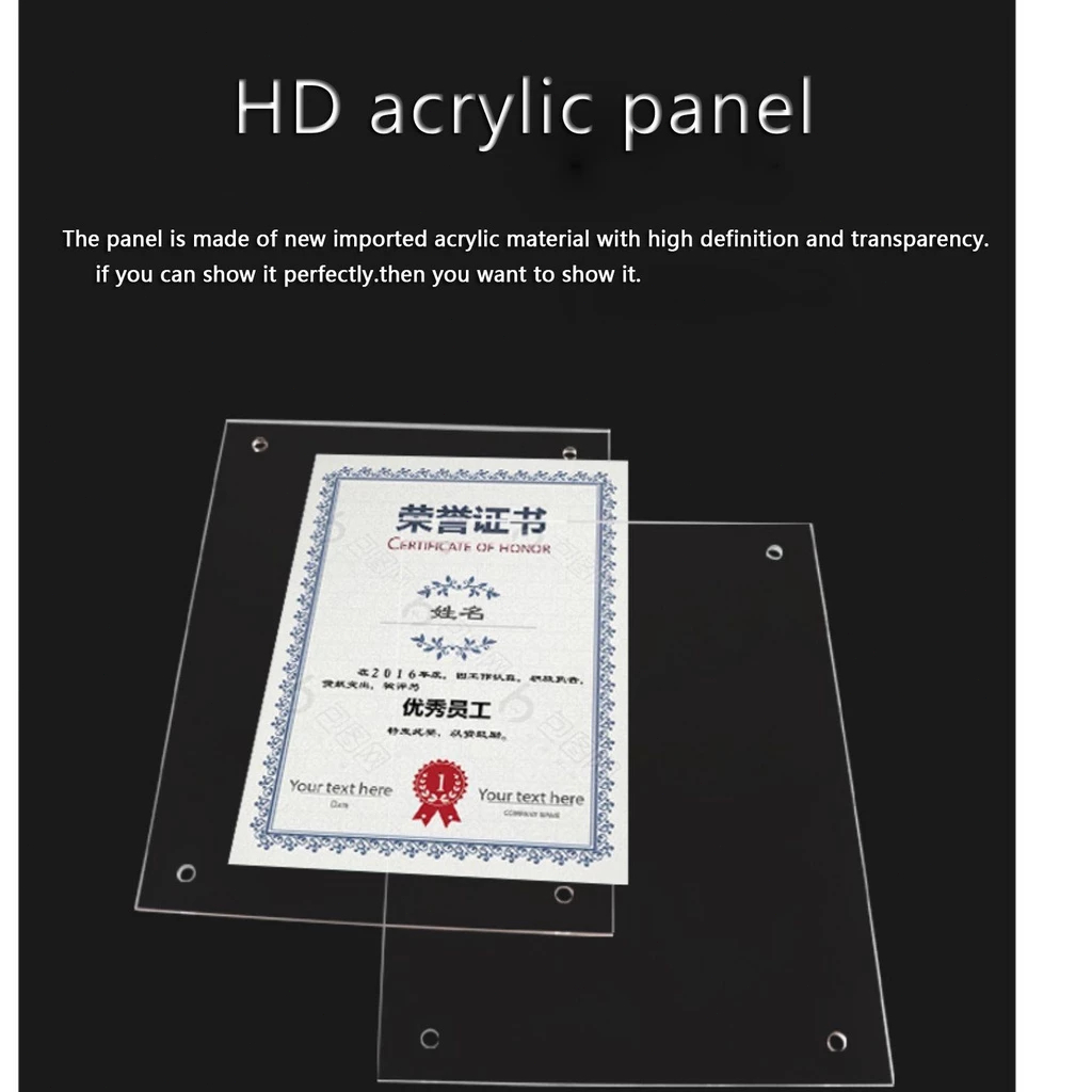 A4 Acrylic Display Stand Transparent Crystal Photo Frame Business ...