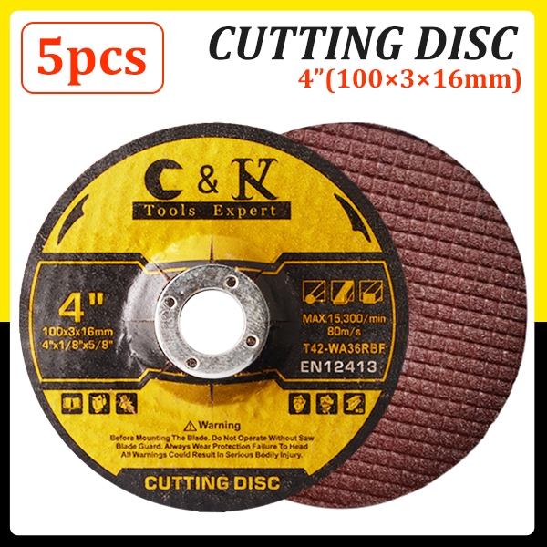C&K 5pcs Cutting Disc 4'' 100×3×16mm For Metal Iron Stainless Steel 4 ...