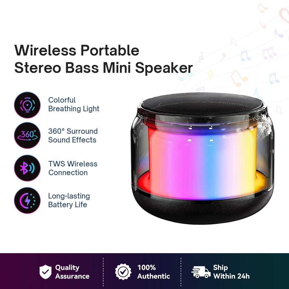 Wireless Mini Portable Stereo Bass Mini Speaker with Colorful Bracket ...
