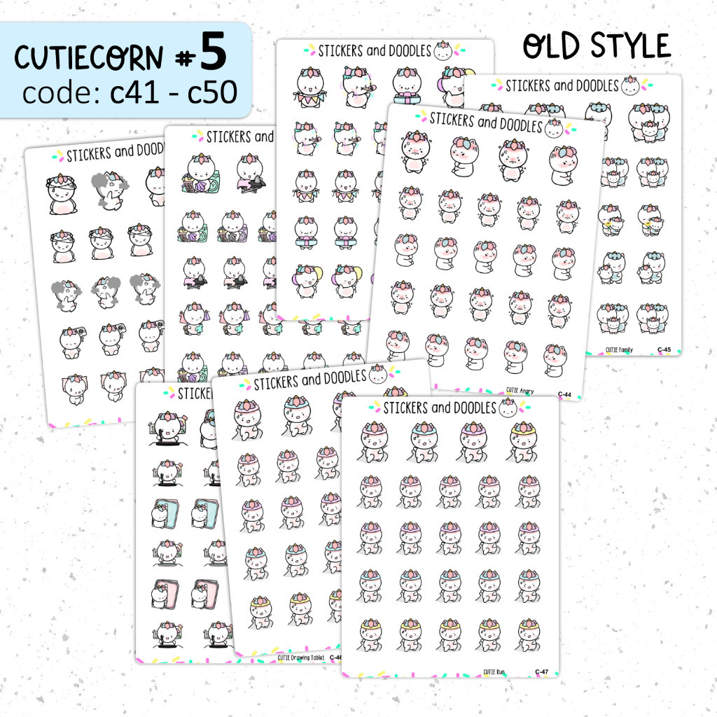 Cutiecorn Stickers old #5 c41 c42 c43 c44 c45 c46 c47 c48 designed by ...