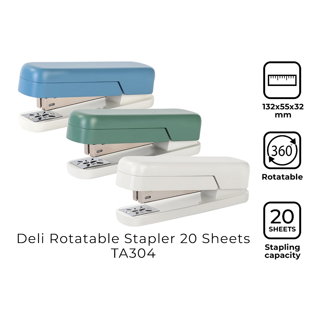 Deli TA304 Rotatable Stapler 20 Sheets | Shopee Philippines