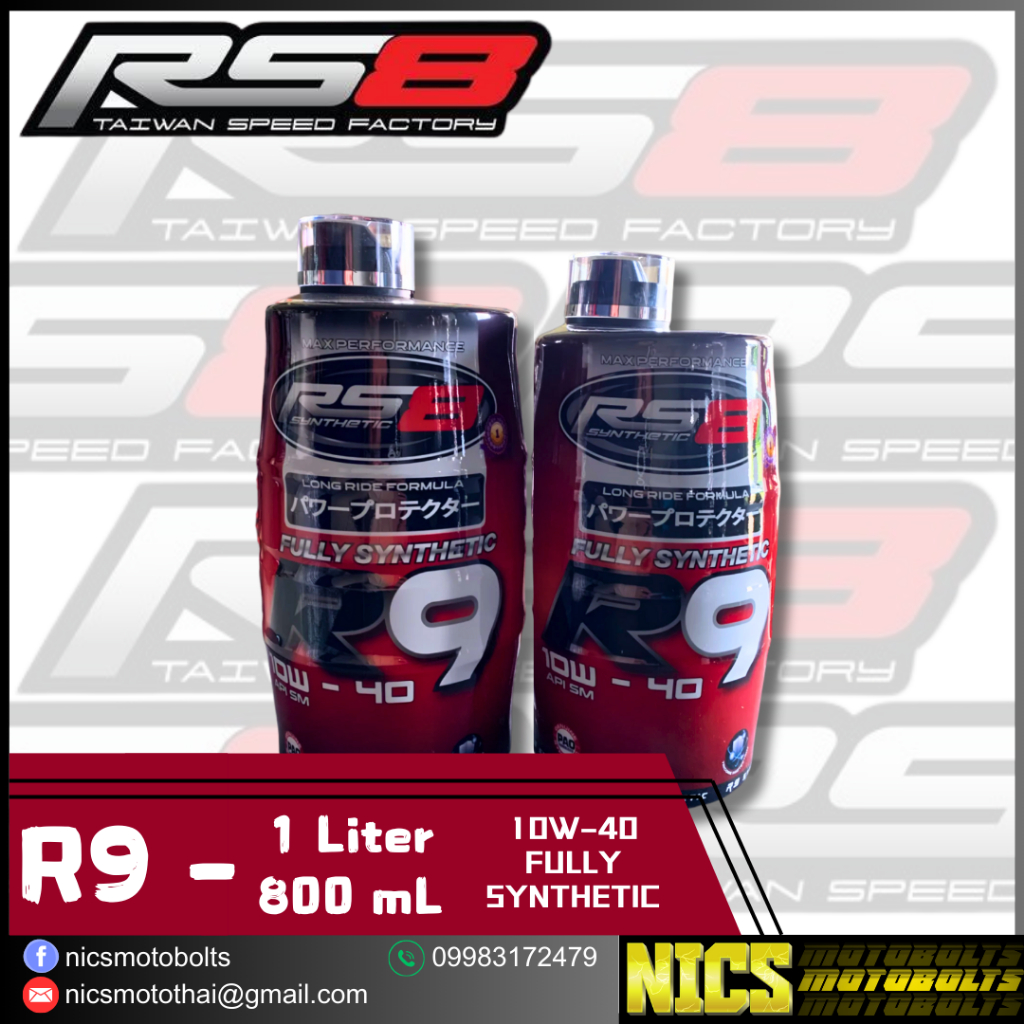 nicsmotobolts - RS8 R9 10W40 FULLY SYNTHETIC 1 LITER 800 ML FOR ...