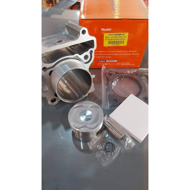 Pitsbike Cylinder Block bore kit steel type with cast piston click160 ...