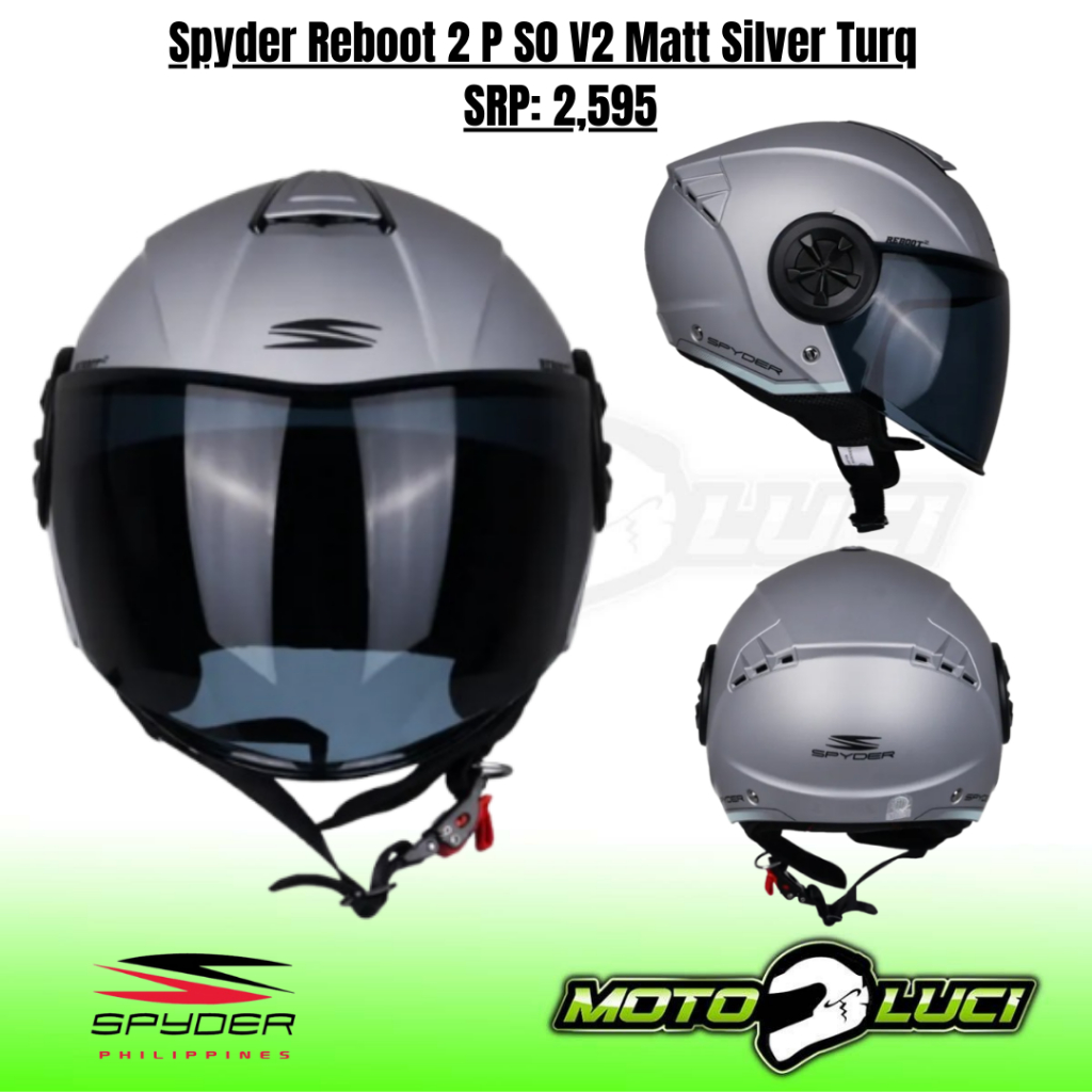 Spyder Reboot P S0 V2 Open Face Helmet Free Clear Visor