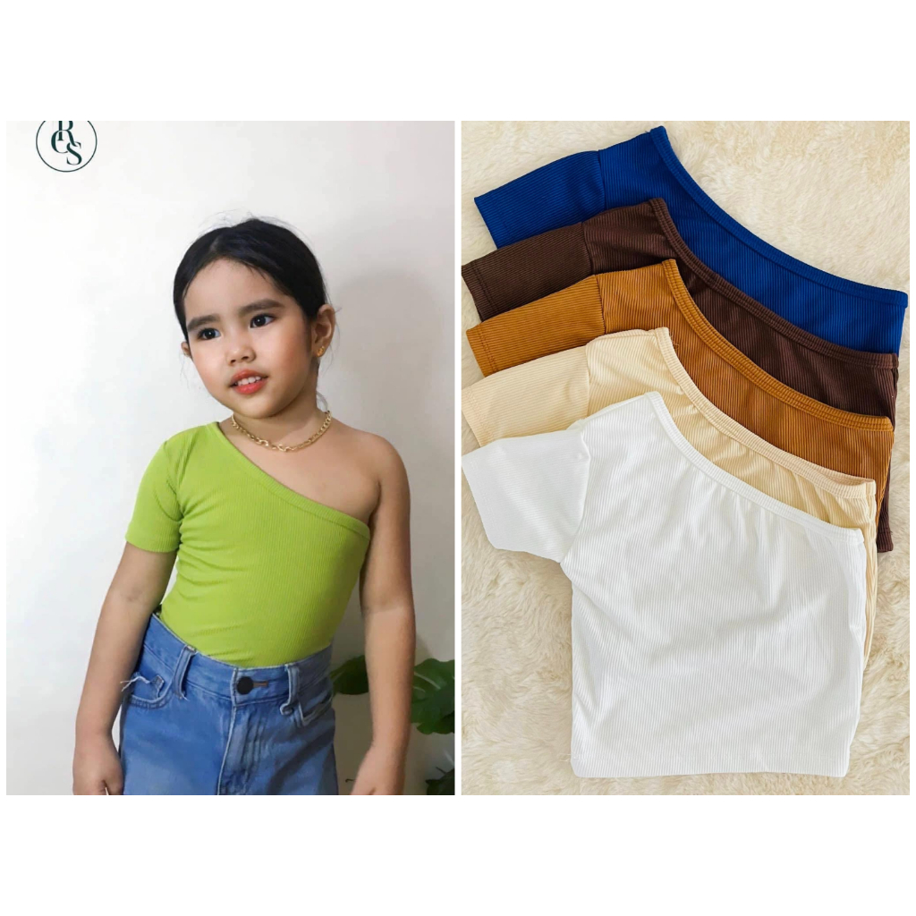 Jessie One Sided Top for kids(3-4 yrs.old)onesided top kids | Shopee ...