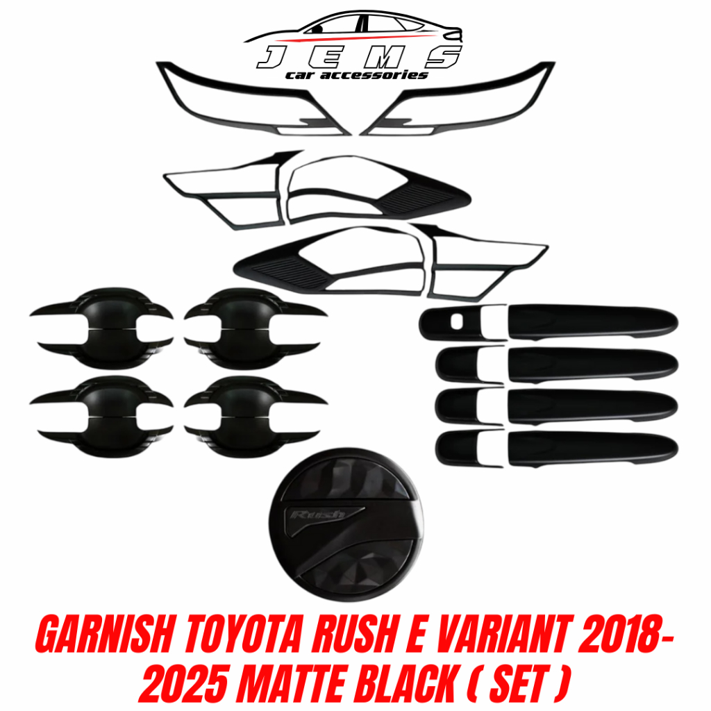 Garnish Toyota Rush E Variant 2018-2025 Matte Black ( SET ) | Shopee ...