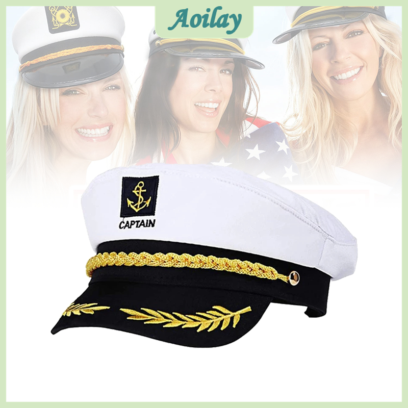 Captain Hat Sailor Hat Adults Boat Yacht Captain Cap for Cosplay Party ...