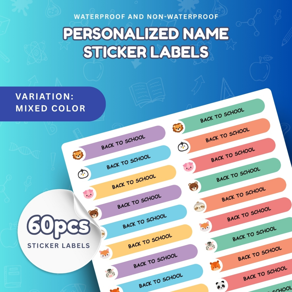 Personalized Kids Name Sticker Label Waterproof | Shopee Philippines
