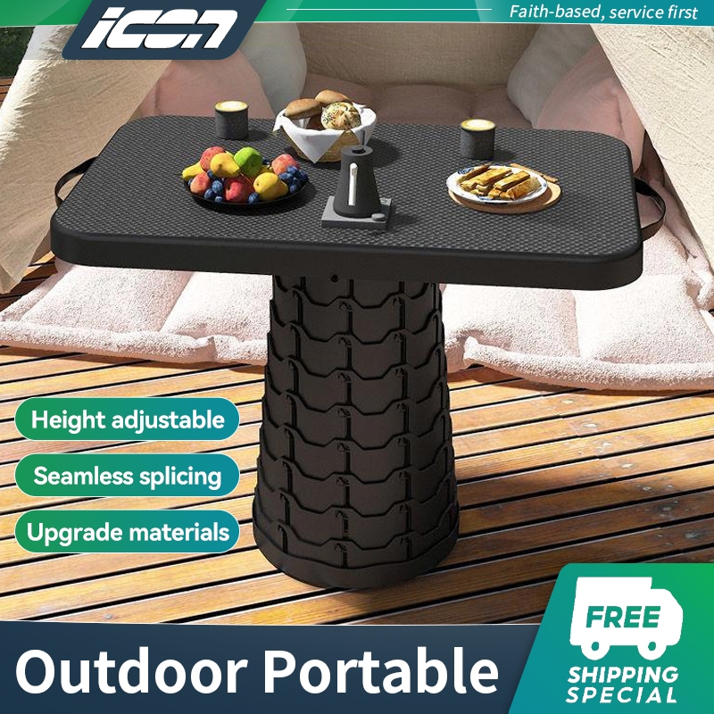 ICON Outdoor Portable Telescopic Folding Table Folding Storage Camping ...