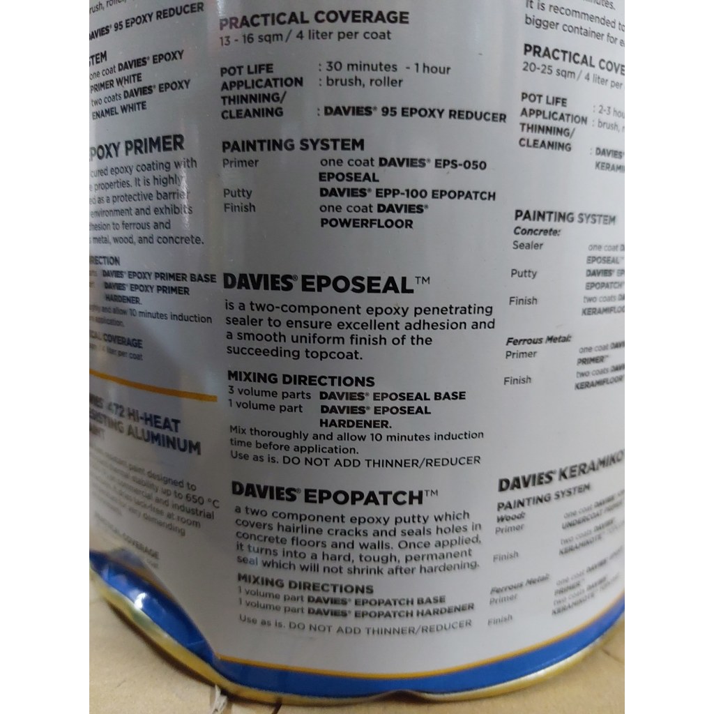 Davies EPOSEAL Epoxy-Based Sealer EPS050 | Shopee Philippines