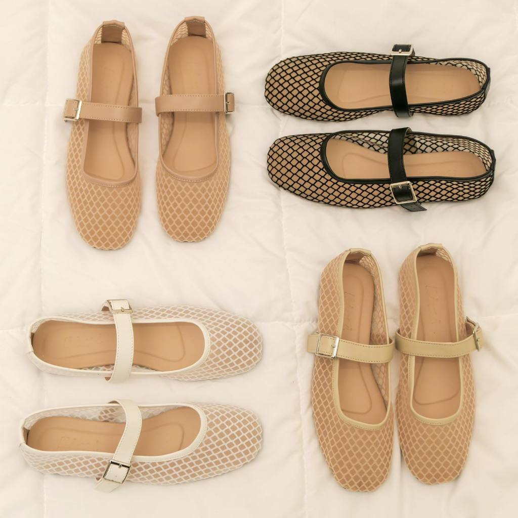 ⭐️ Kimi Kolette Mesh Ballet Flats Mary Jane Korean Fashion for Women ...