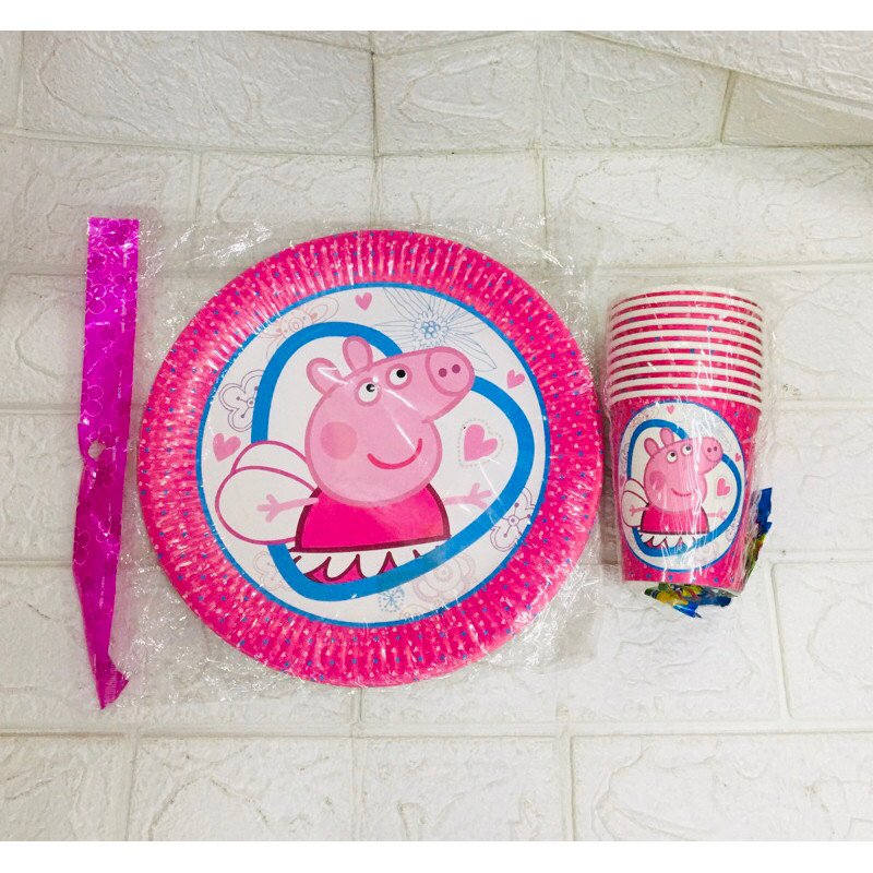 1pack (10pcs) Peppa Pig paper plates /cups | Shopee Philippines