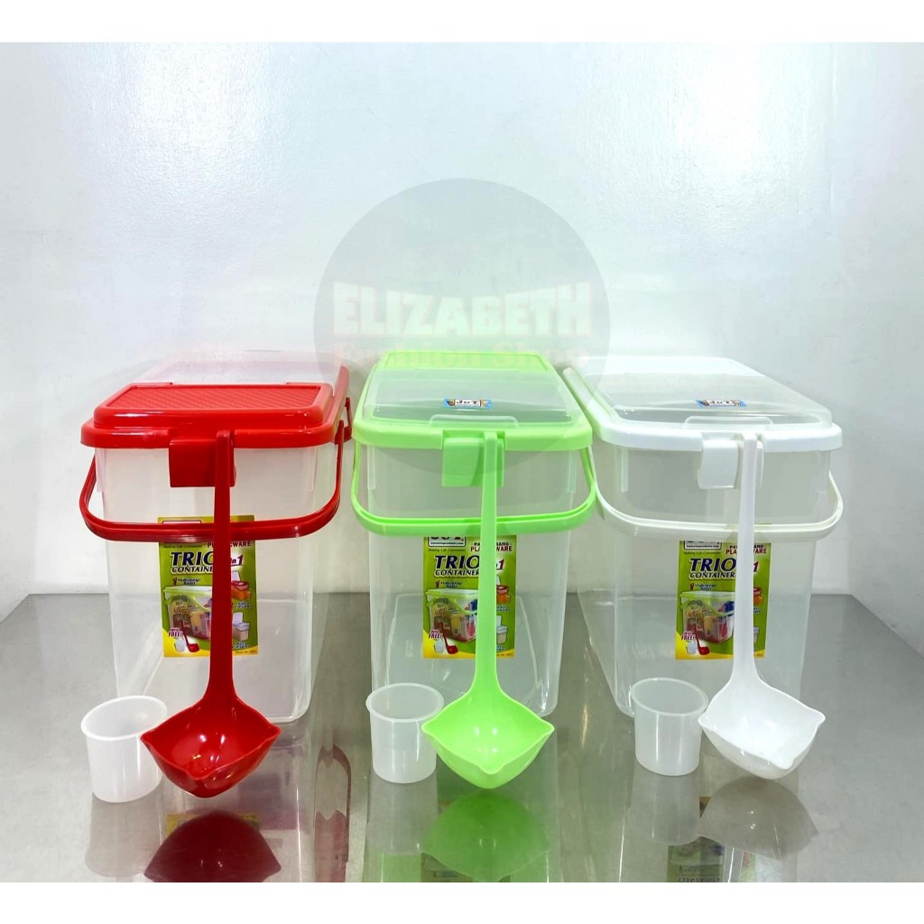 TRIOpurpose (3in1) Storage Container Jug with Ladle and Cup [Random ...
