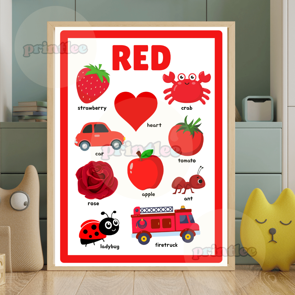 10pcs Educational Color Charts for Kids – Learn Colors with Visual ...