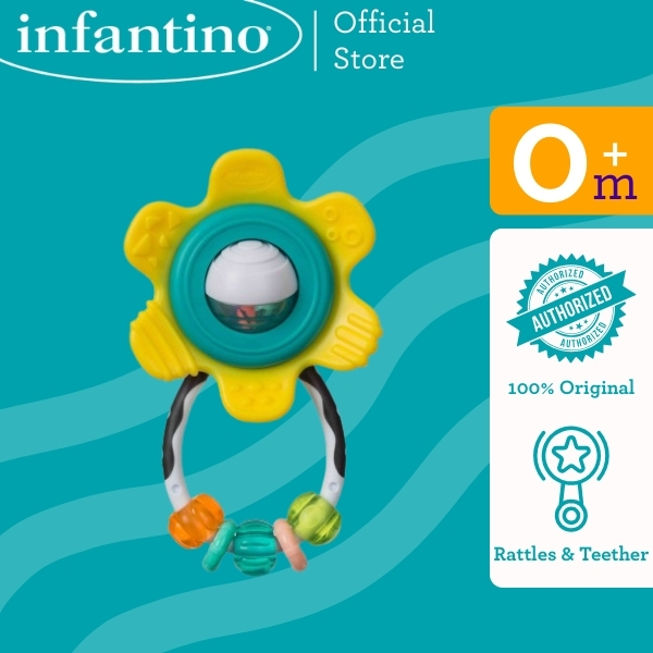 INFANTINO Spin & Rattle Teether™ (BPA-Free) - Yellow | | 0 months+ ...