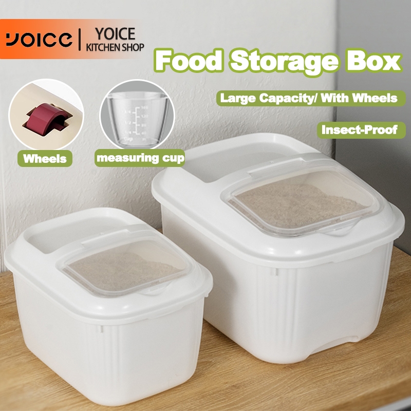 YOICE 5/10/15Kg Rice Dispenser Large Capacity Food Storage Box With ...
