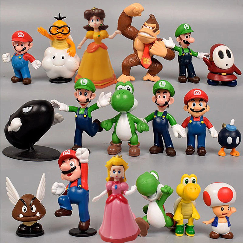 Super Mario Set Of 18 Mario,Luigi,Yoshi,Tode,Princess,Peach,Bowser ...