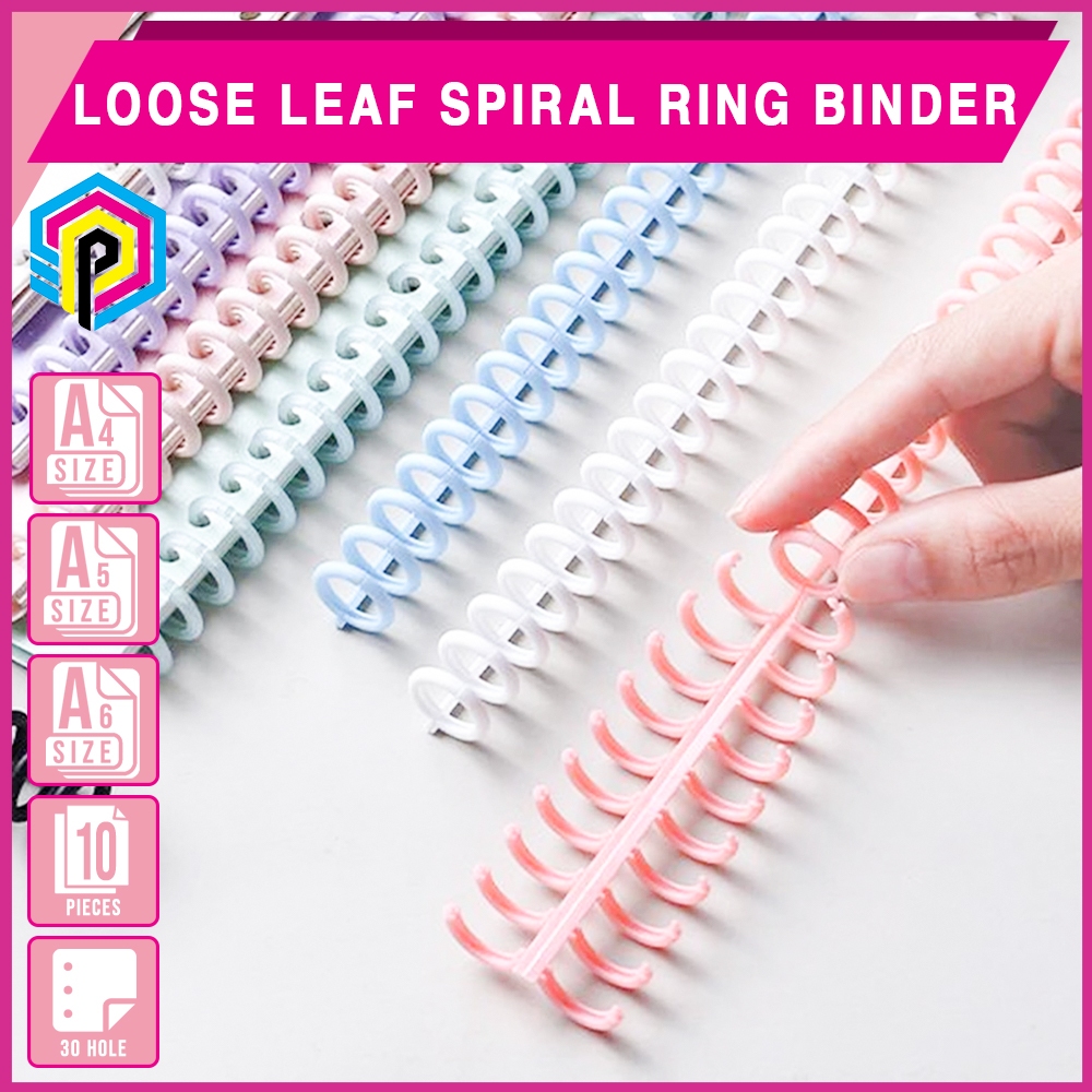 10pcs 30 Hole Spiral Rings for 30 Holes A4 A5 A6 Loose Leaf Binder ...