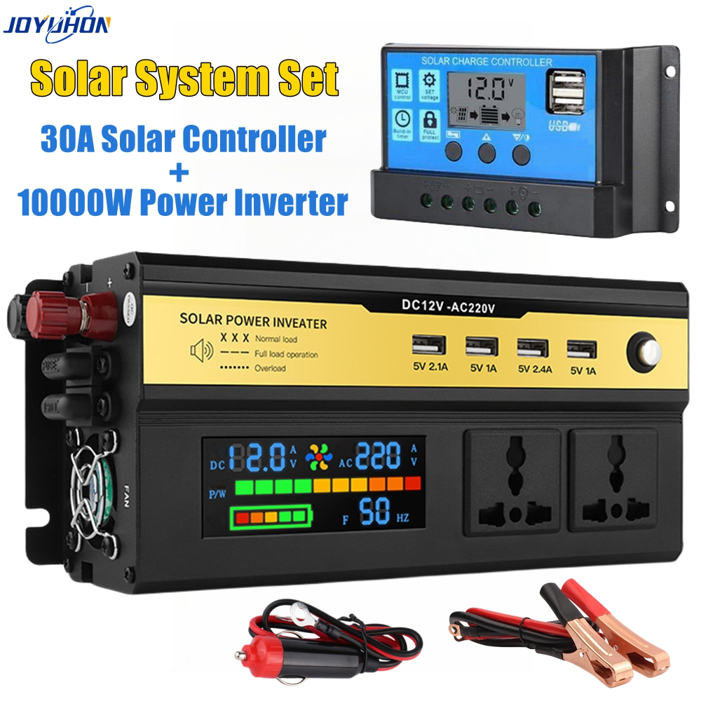 JOYUHON Solar Inverter Set 10000W Power Inverter DC12V TO AC220V with ...