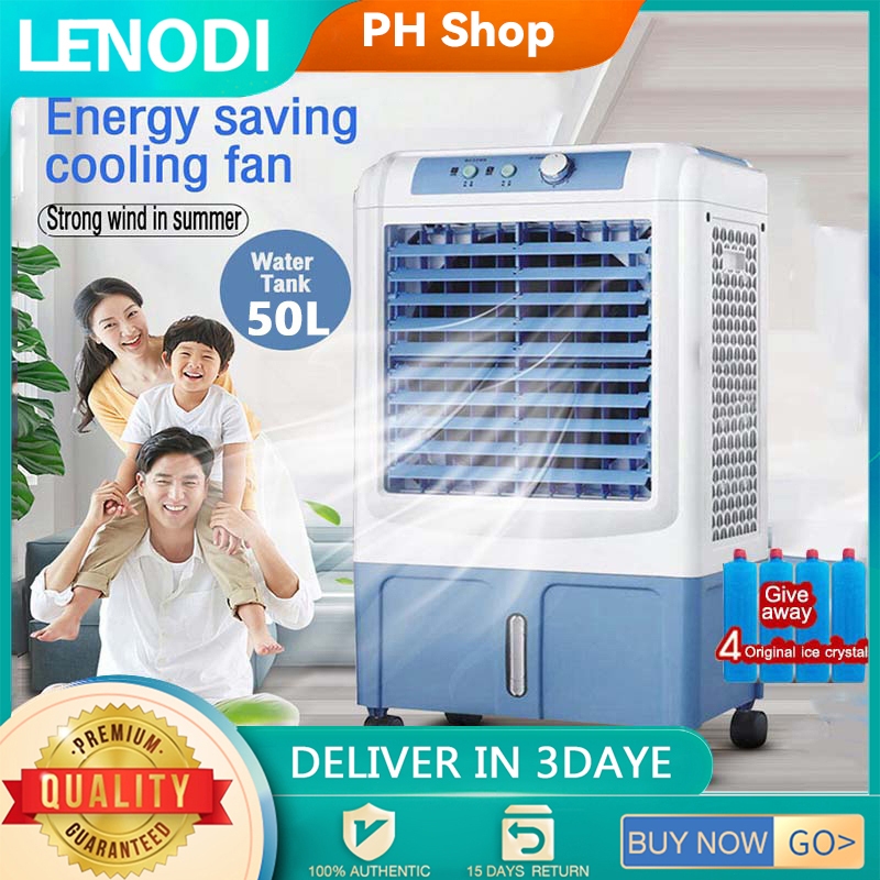 LENODI Air Cooler 75L Water Tank Mobile Air Conditioning Fan With ...