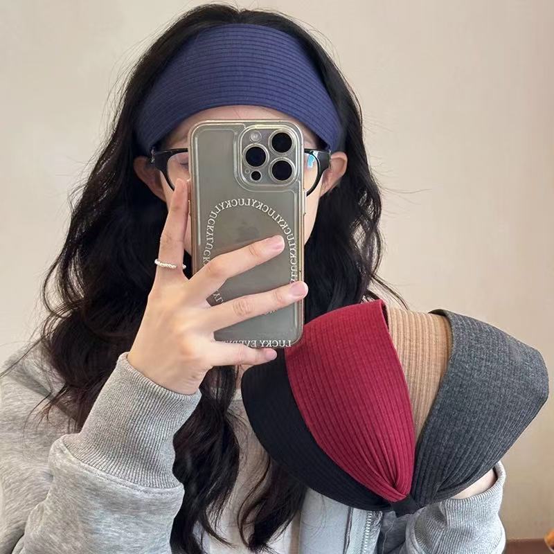 NECK Retro Knitted Headband Girls Cover Hair Seam High Skull Top Anti ...