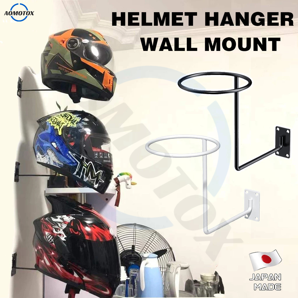 AOMOTOX Helmet Hanger Wall Mount Display Rack Storage Helmet Display ...