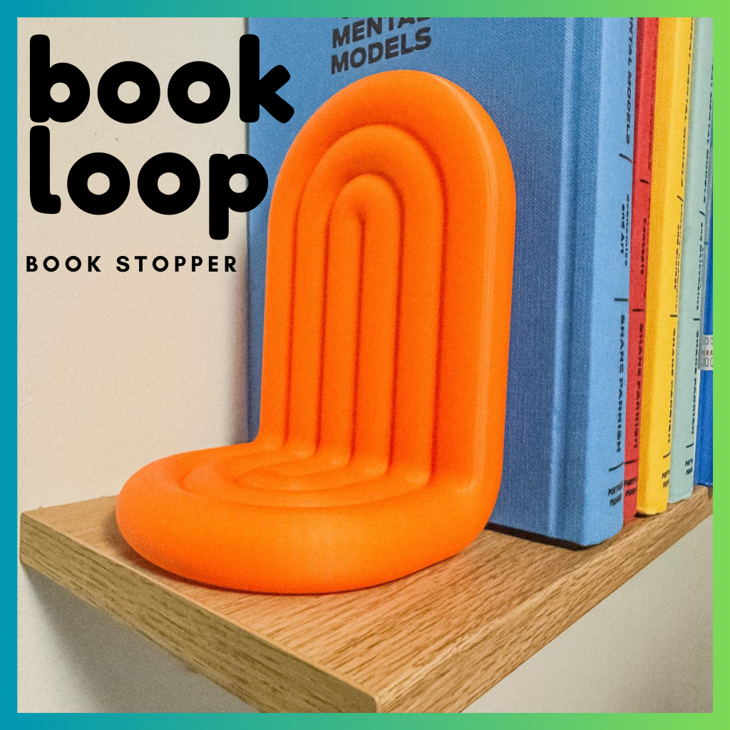 Book Loop - Minimalist Curved Book Stopper | Modern Desk Organizer ...