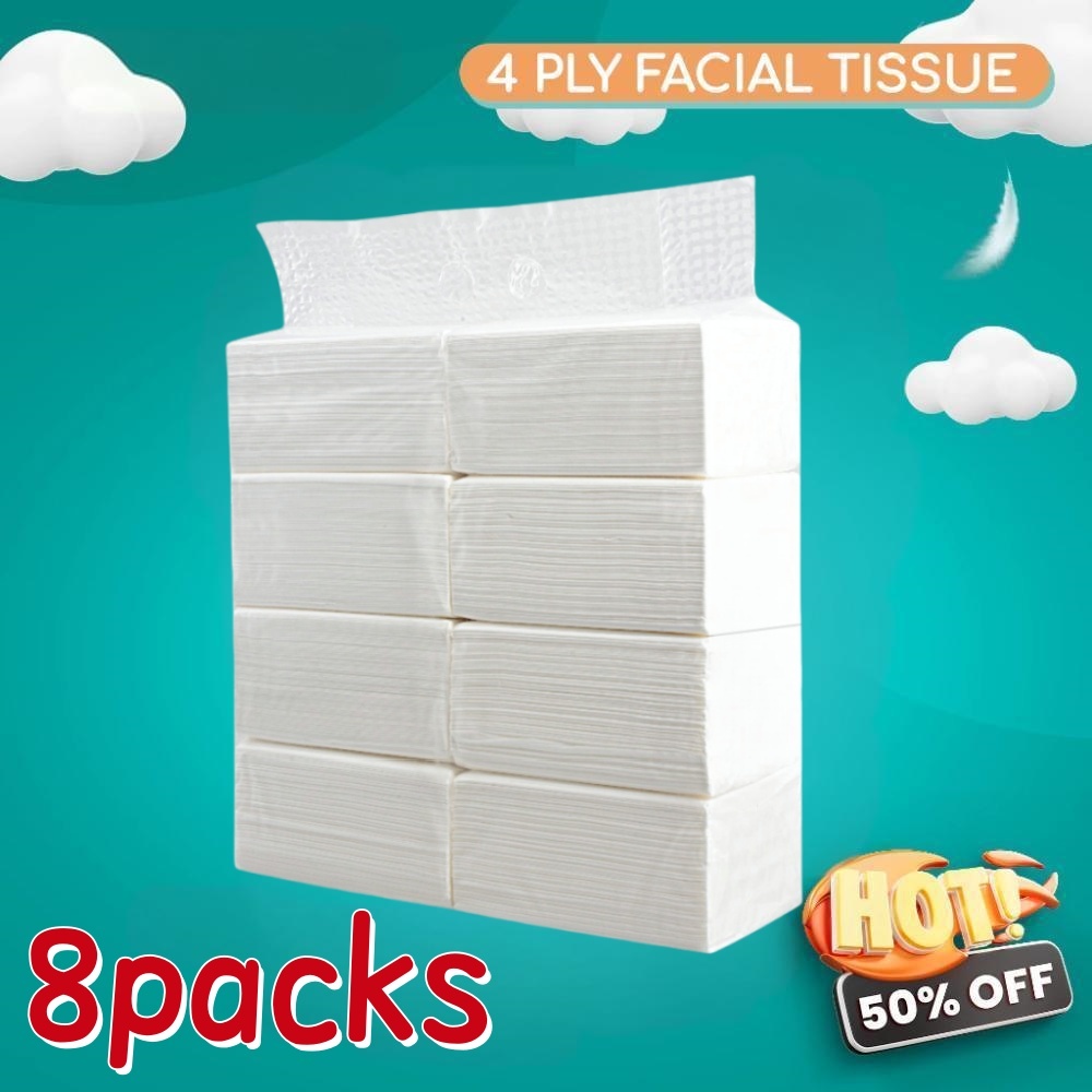 8 Pack Household Napkins Puree Toilet Paper Thickening 3-Ply/4-Ply ...