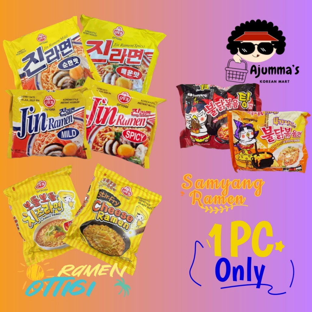 【1PC】Ottogi Ramen/Samyang Rame/Nongshim Ramen - 1PC Korean Ramen ...