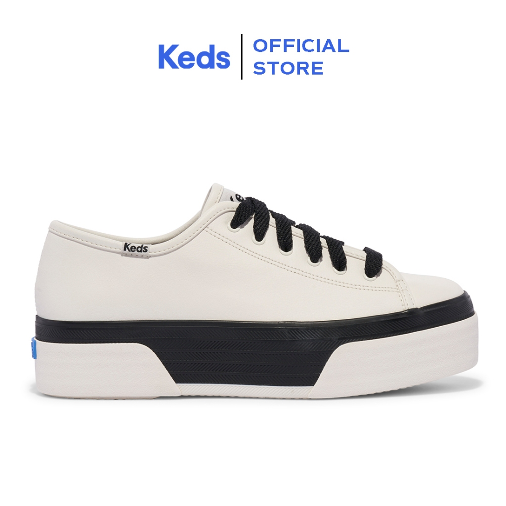 Keds Triple Up Leather Sneaker Donna – Scarpa Platform In Pelle Off White/Taupe – Comfort E Stile Casual