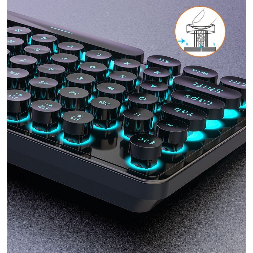 Zeus ZK-13 Gaming Mechanical Feel Keyboard Retro Keycap 104 keys With ...