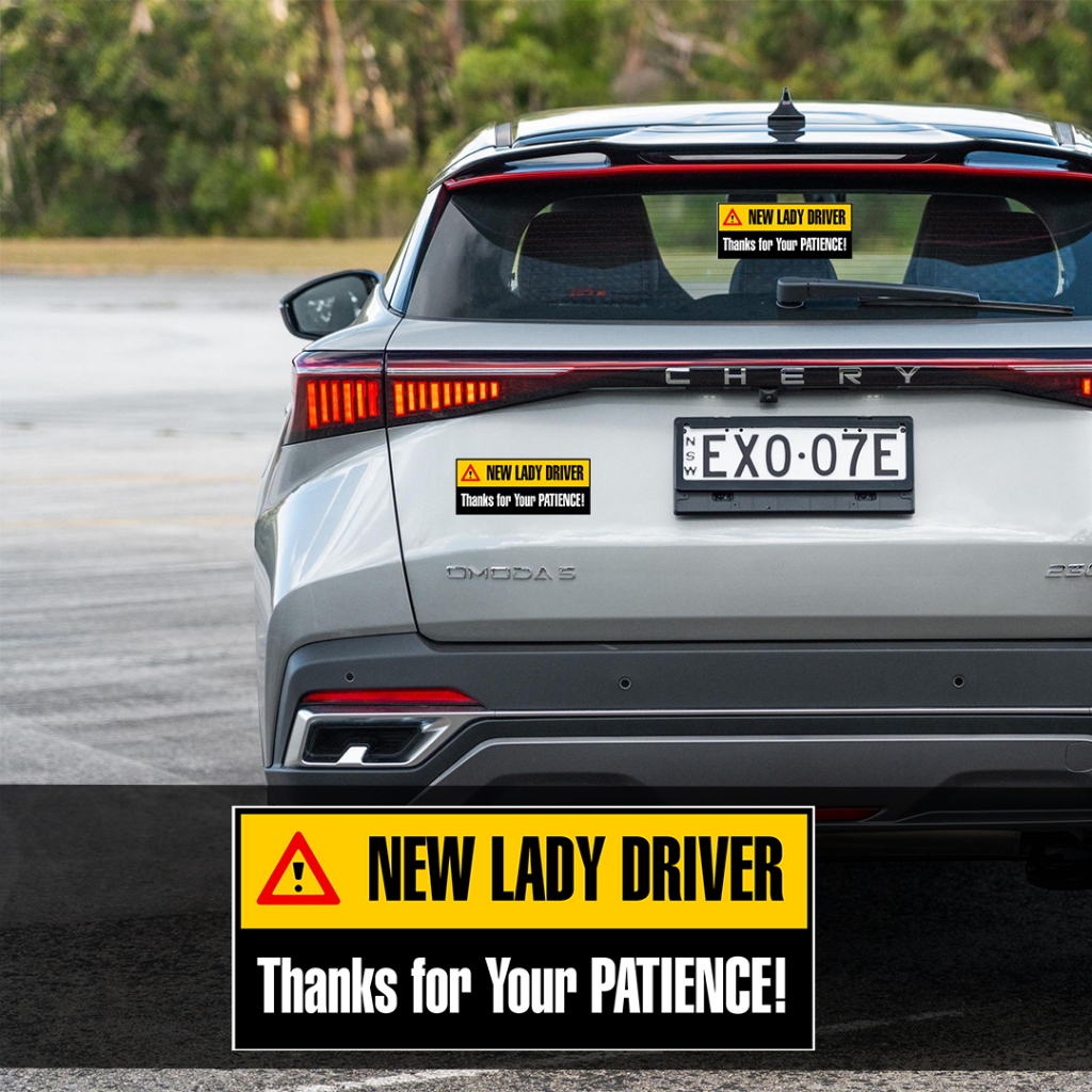 NEW LADY DRIVER Waterproof Vinyl Sticker for Car, Ebike | Shopee ...