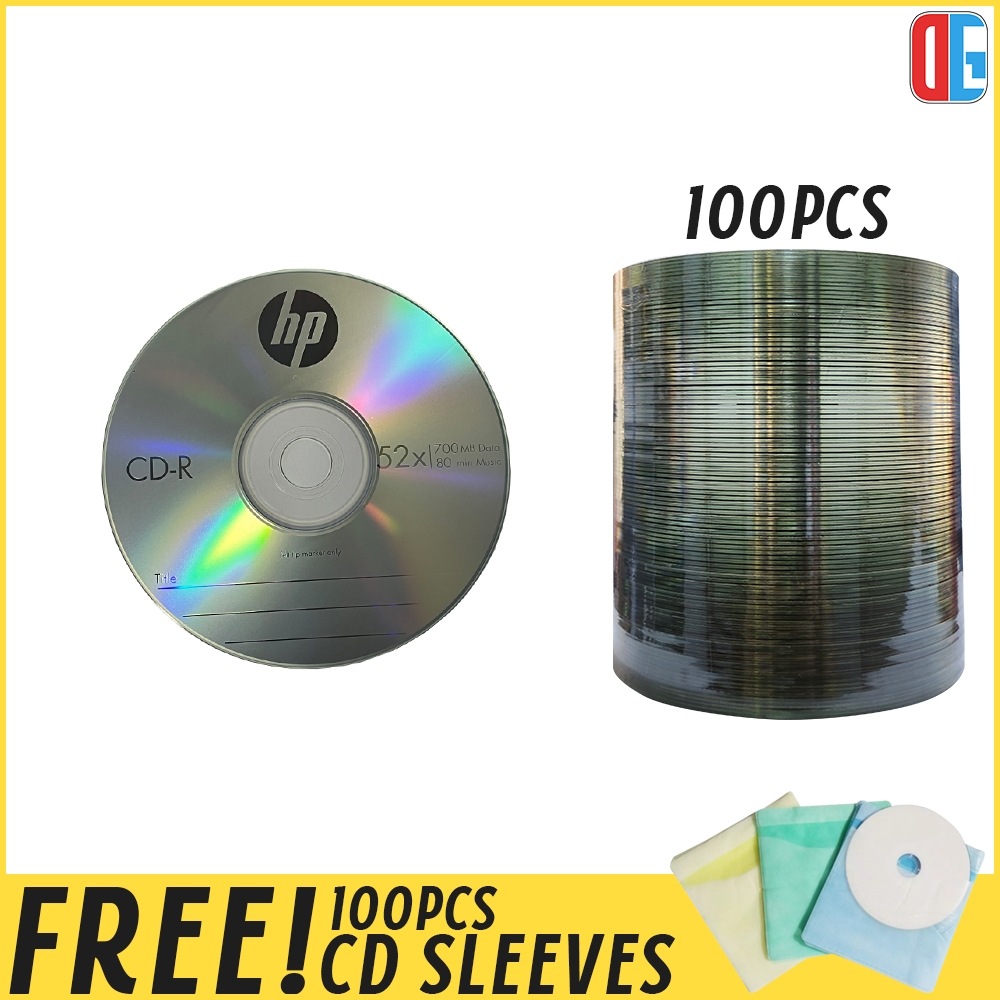 (FREE CD SLEEVES) 100pcs HP CD-R 52x 700mb | Shopee Philippines