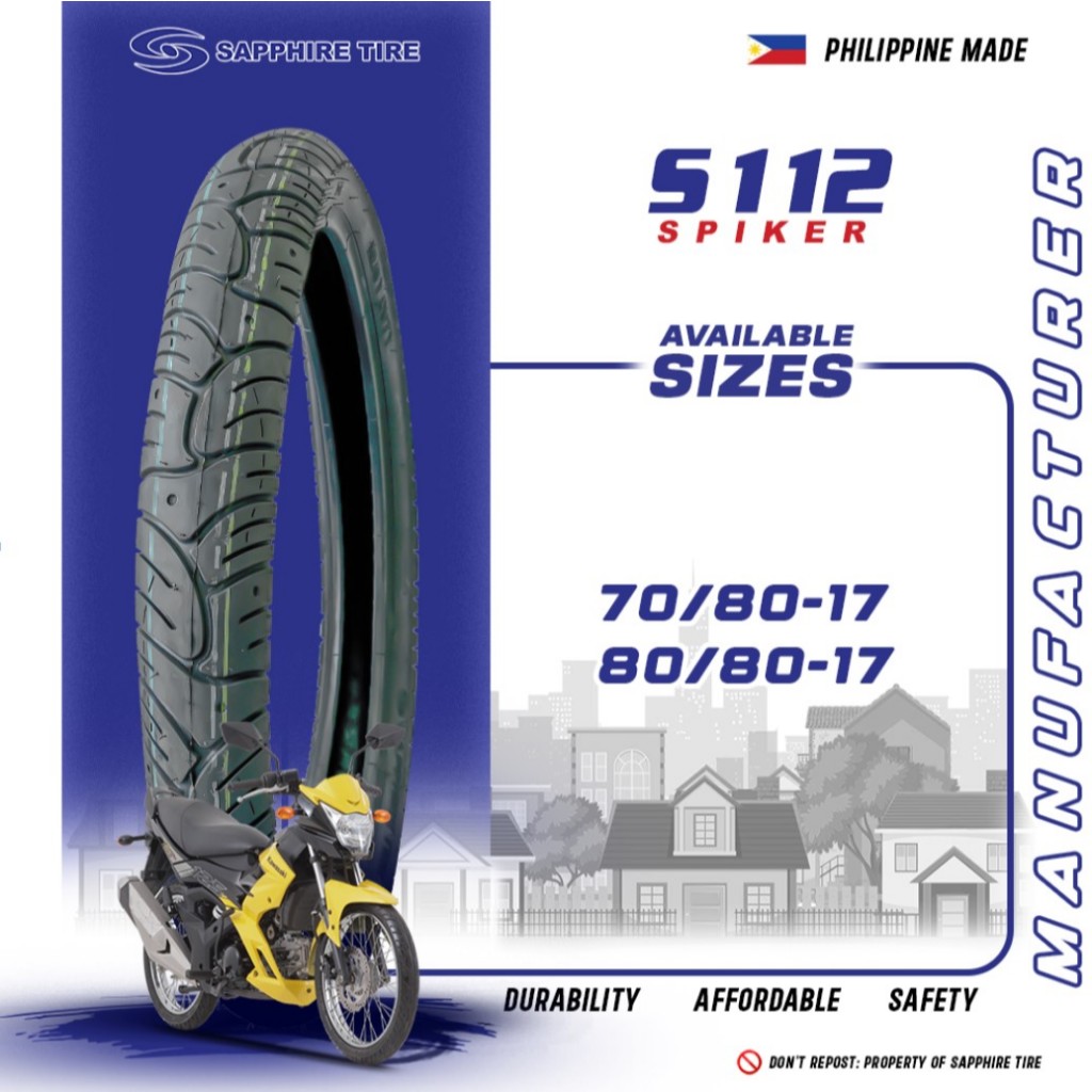 SAPPHIRE TIRE PIONEER S112 (Size 17) TUBETYPE | Shopee Philippines