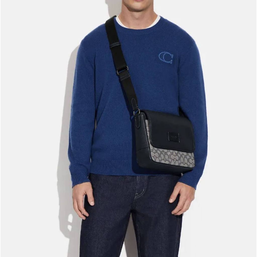 ORIG Preloved CCH Sprint Map Flap Men Bag 25 In Signature Jacquard ...