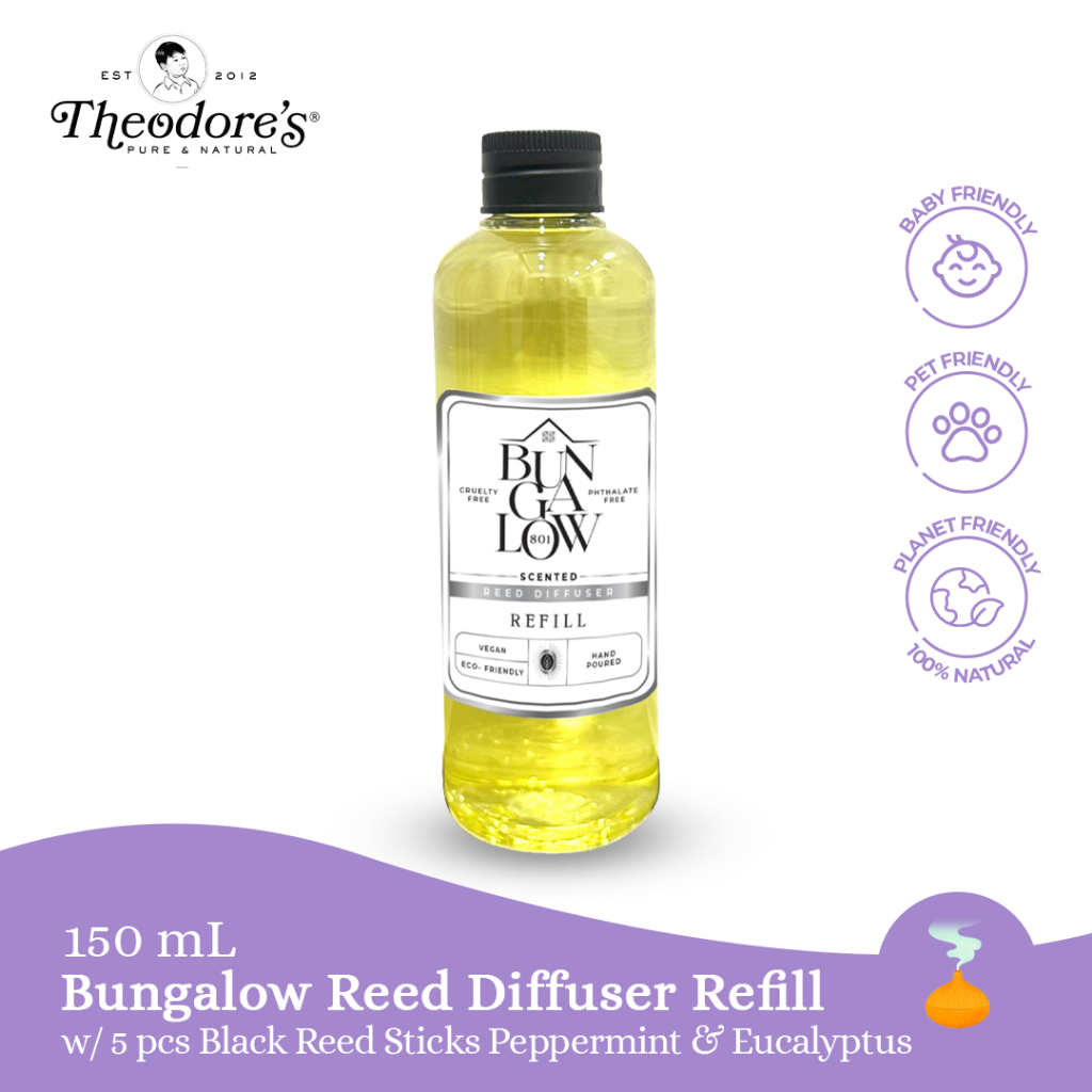 Theodore's Bungalow 801 Reed Diffuser Refill 150 ml w/ 5 pcs Black Reed ...