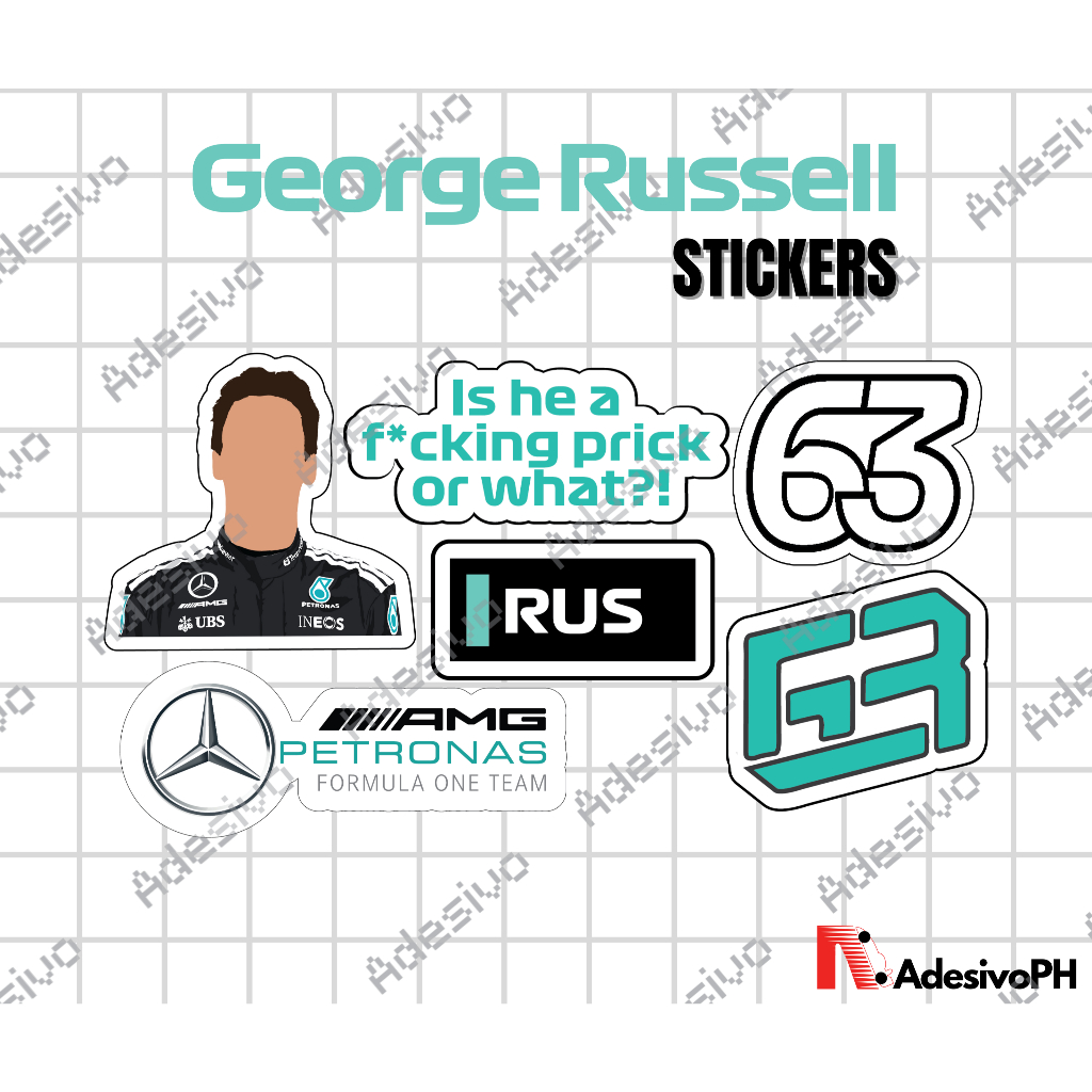 George Russell 2025 Sticker Pack / GLOSSY SET / MATTE SET / HOLOGRAPHIC ...