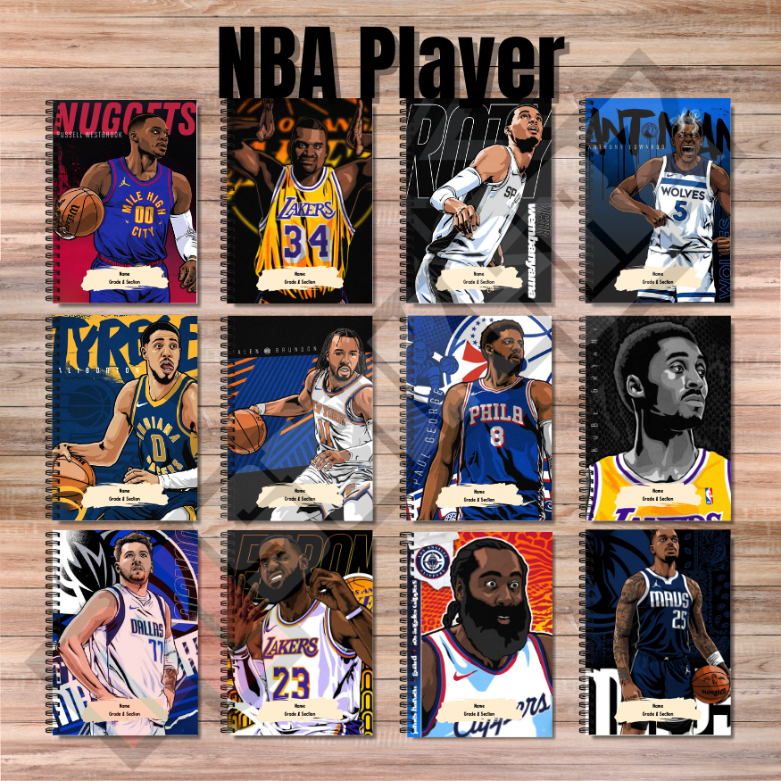 NBA Part 2 Basket Player Inspired Notebook with Free Sticker | Shopee ...