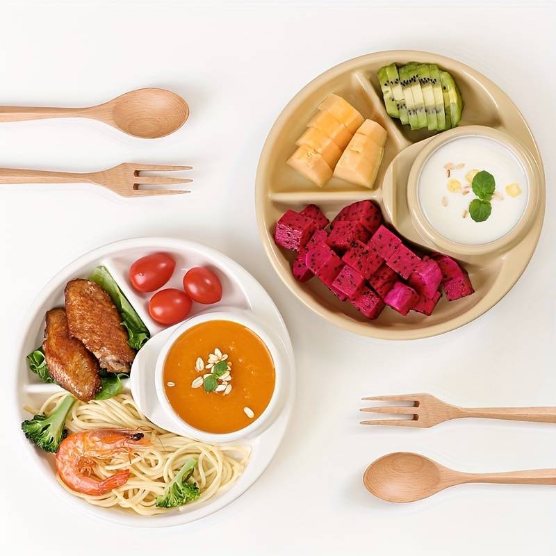 Dinner Plate For Diet Dinner Breakfast Plate With Divider Microwavable ...