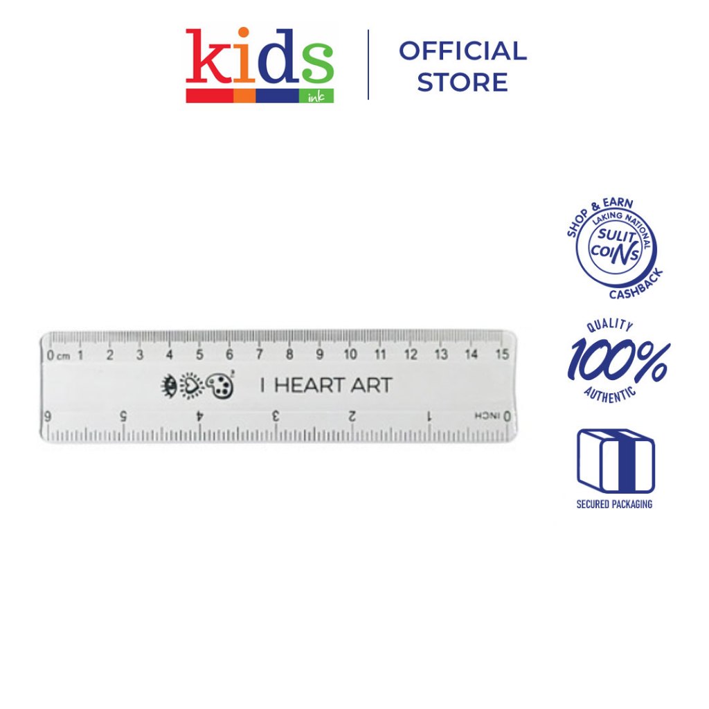 I HEART ART PLASTIC RULER 120037 12IN 30CM TEAL BLUE SOFT UNBREAKABLE ...