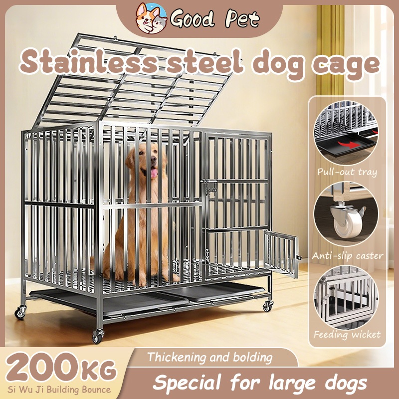 Gallery Detail: Dog Cage Heavy Duty Stainless Steel Dog Crate Large Indoor