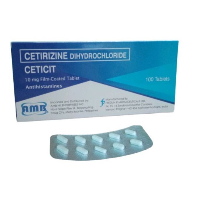 Cetirizine ( CETICIT ) 10mg tablet Antihistamine for allergy by 100's ...