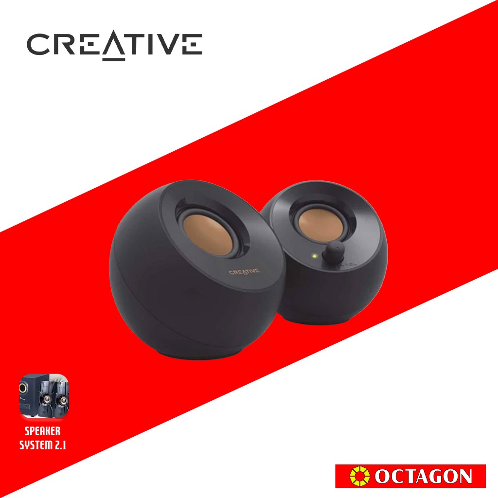 CREATIVE PEBBLE WHITE/BLACK 2.0 SPEAKER USB | Shopee Philippines