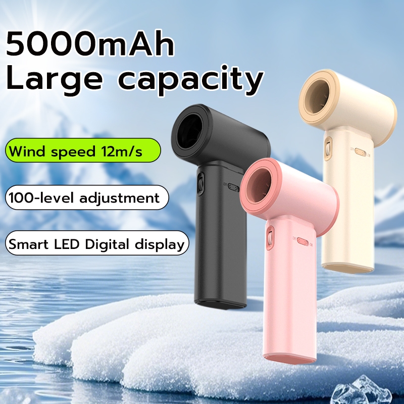 Mini Fan 5000 mAh Turbo Mini Fan Rechargeable Handheld Portable Strong ...