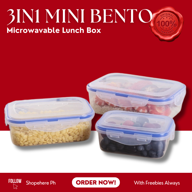 Baunan Bento Set 3-in-1 | Leakproof mini Lunch Box | Microwave Safe ...