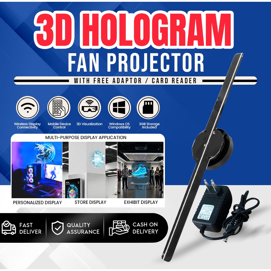 KELIN 41cm Single-Blade 3D Hologram Fan Projector for Signage and ...