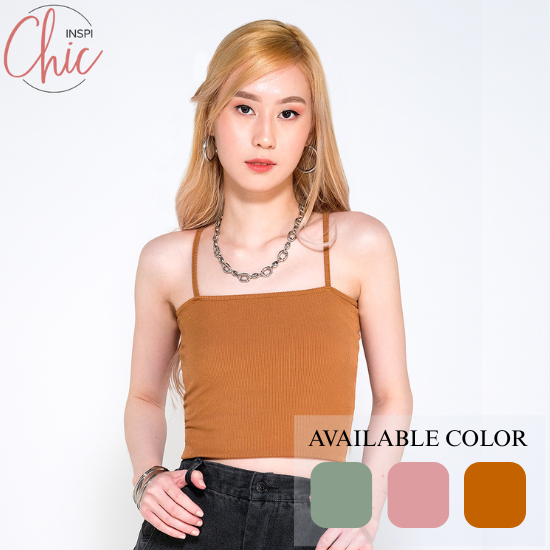 INSPI Chic Tops for Women Croptop Square Neck Korean Top Sleeveless ...